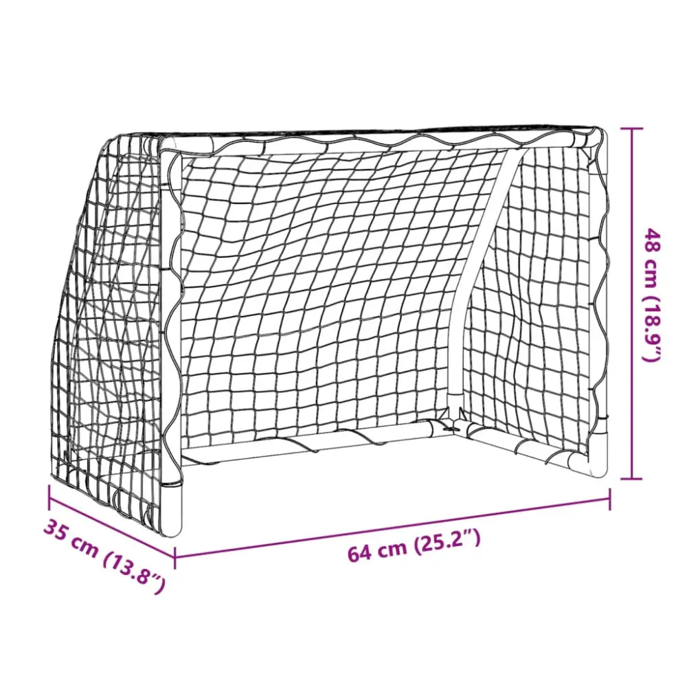 Kindervoetbaldoelen 2 st met bal 64x35x48 cm metaal wit - voetbaldoelen & -netten