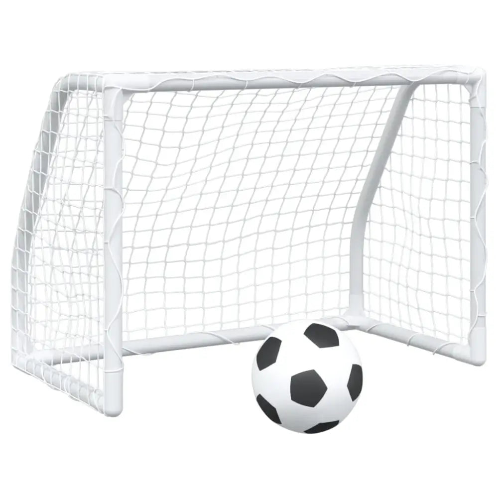 Kindervoetbaldoelen 2 st met bal 64x35x48 cm metaal wit - voetbaldoelen & -netten