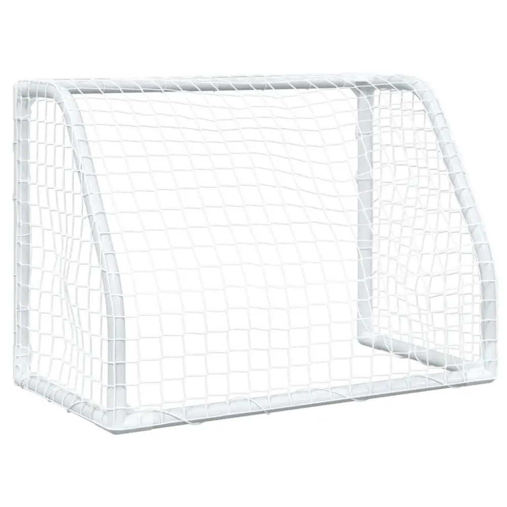 Kindervoetbaldoelen 2 st met bal 64x35x48 cm metaal wit - voetbaldoelen & -netten