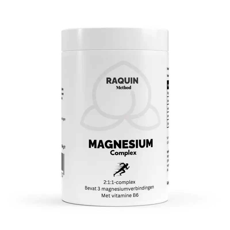 Magnesium Complex + Vitamine B6 supplement container met pyridoxaal-5-fosfaat voor fitness artikelen
