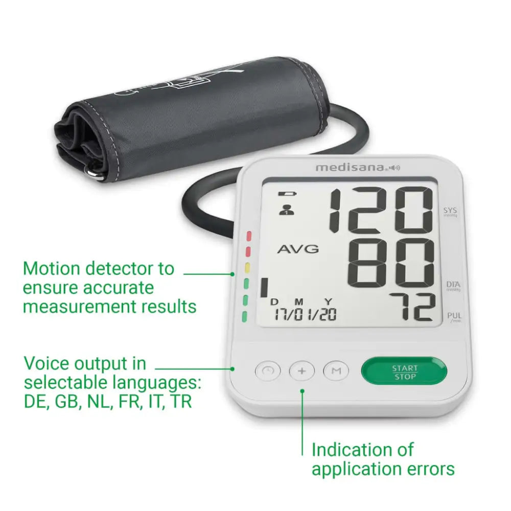 Medisana bloeddrukmeter met spraakfunctie bu 586 voice bovenarm wit - bloeddrukmeters