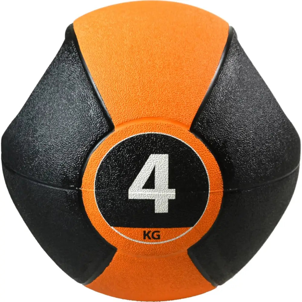 Pure2improve medicijnbal met handvatten 4 kg oranje - medicijnballen