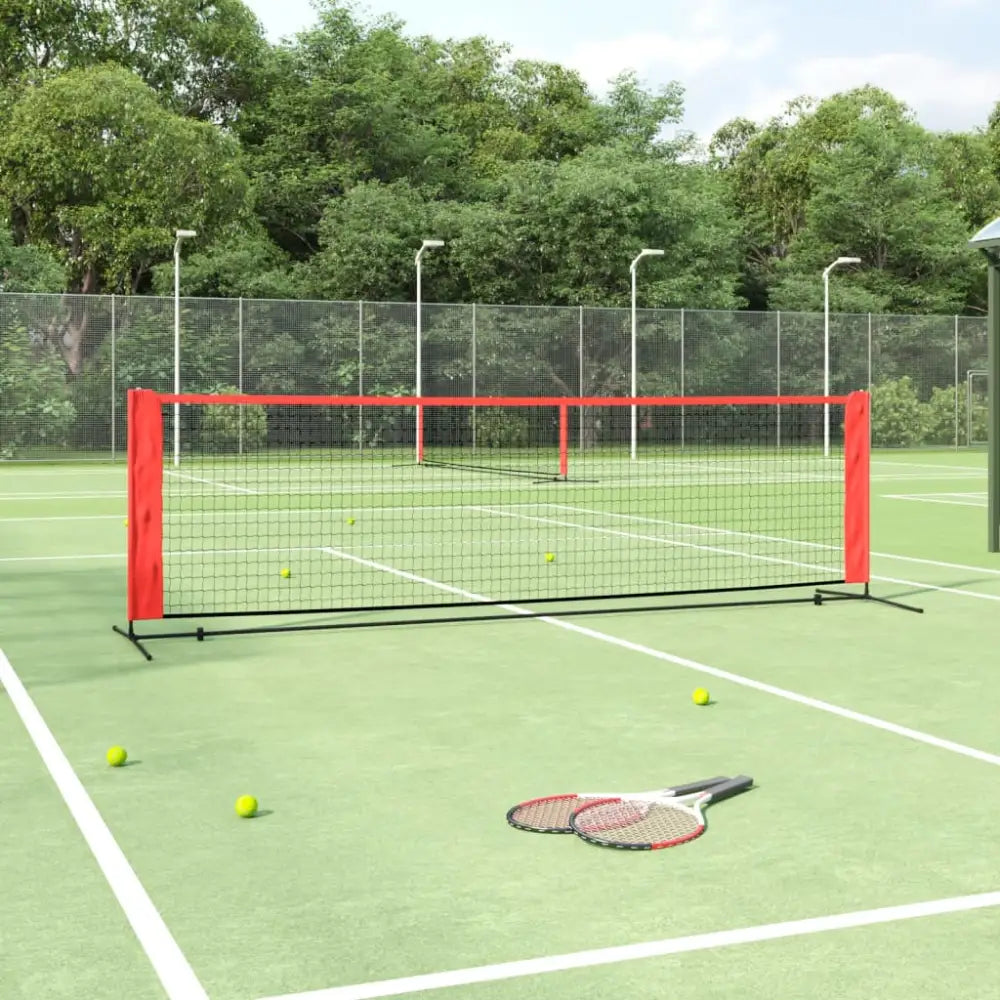 Tennisnet 300x100x87 cm polyester zwart en rood - tennisnetten