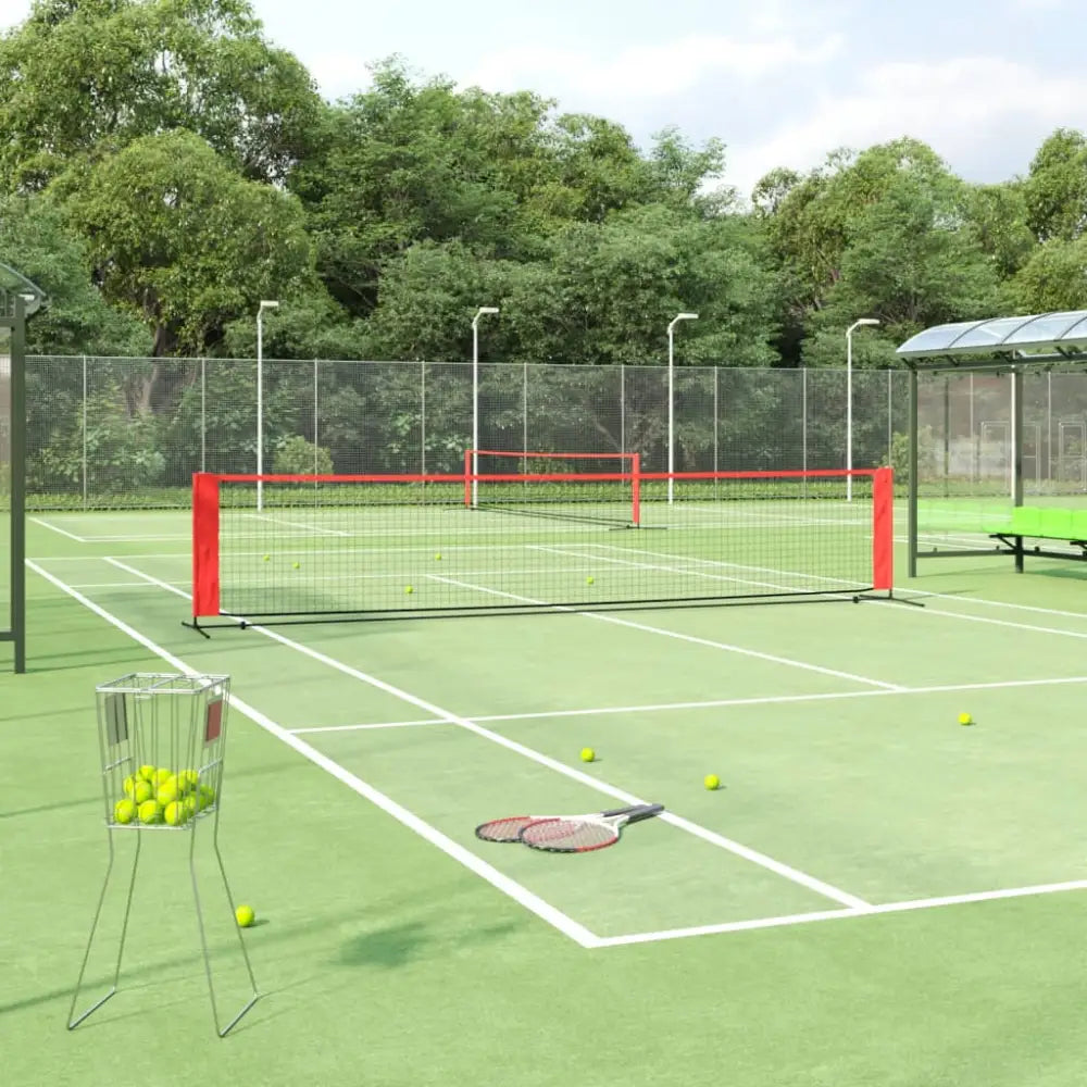 Tennisnet 500x100x87 cm polyester zwart en rood - tennisnetten