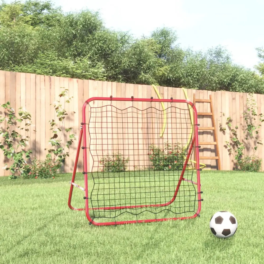 Voetbal kickback rebounder verstelbaar 96x80x96 cm staal en pe - accessoires voor voetbaldoelen