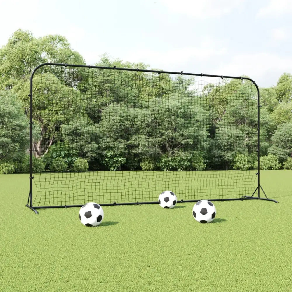 Voetbal rebounder 366x90x183 cm hdpe zwart - voetbaldoelen & -netten