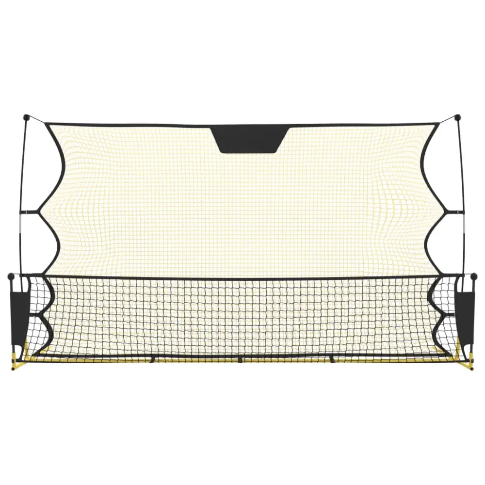 Voetbal reboundnet 183x85x120 cm polyester zwart en geel - voetbaldoelen & -netten