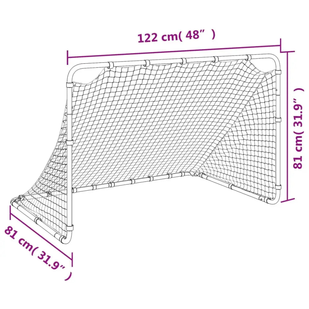 Voetbaldoel 122x81x81 cm staal wit - voetbaldoelen & -netten