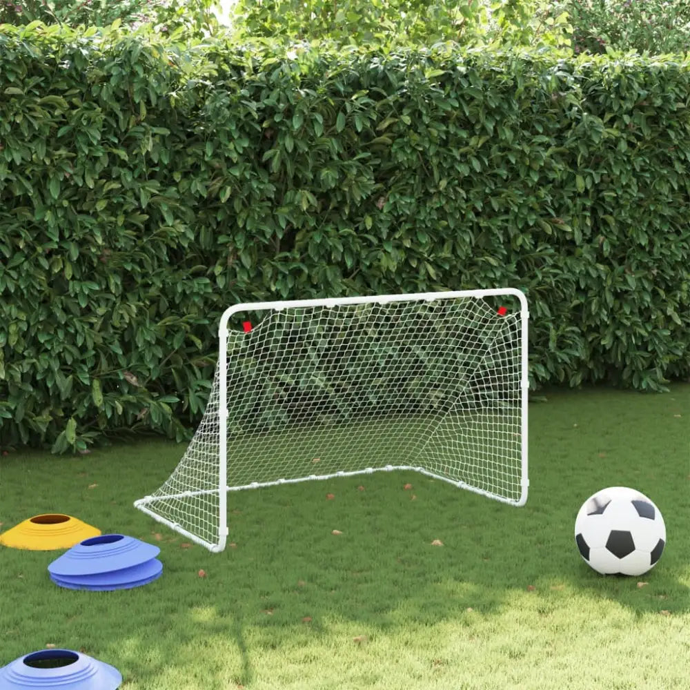 Voetbaldoel 122x81x81 cm staal wit - voetbaldoelen & -netten