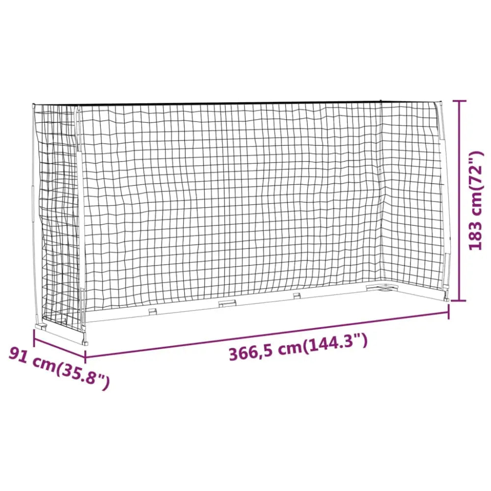 Voetbaldoel 366,5x91x183 cm staal - voetbaldoelen & -netten