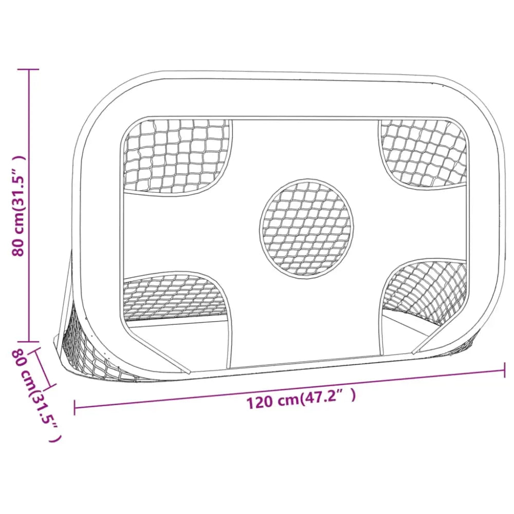 Voetbaldoel met doelwit 120x80x80 cm polyester - voetbaldoelen & -netten