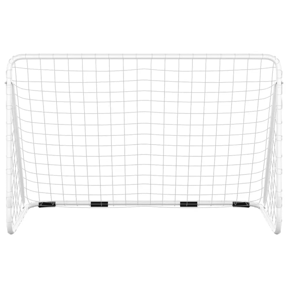 Voetbaldoel met net 180x90x120 cm staal wit - voetbaldoelen & -netten