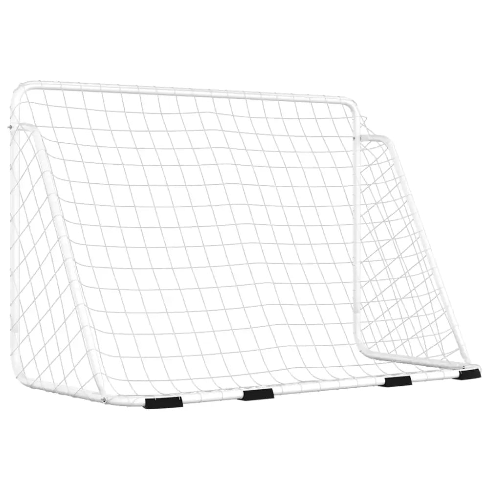 Voetbaldoel met net 180x90x120 cm staal wit - voetbaldoelen & -netten