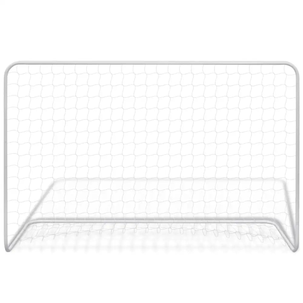 Voetbaldoel met net 182x61x122 cm staal wit - voetbaldoelen & -netten