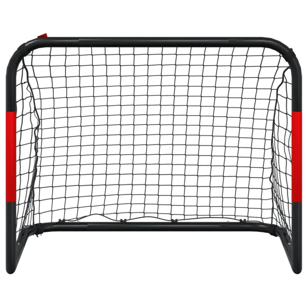 Voetbaldoel met net 90x48x71 cm staal rood en zwart - voetbaldoelen & -netten