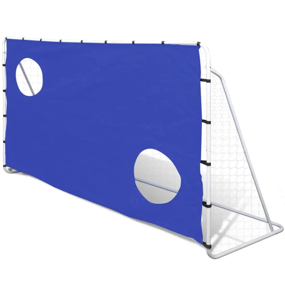 Voetbaldoel met richtmuur hoogwaardig 240x92x150 cm staal - voetbaldoelen & -netten