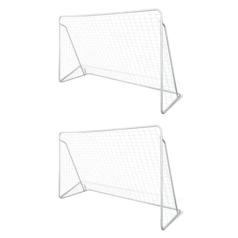 Voetbalgoals 2 st 240x90x150 cm staal - voetbaldoelen & -netten