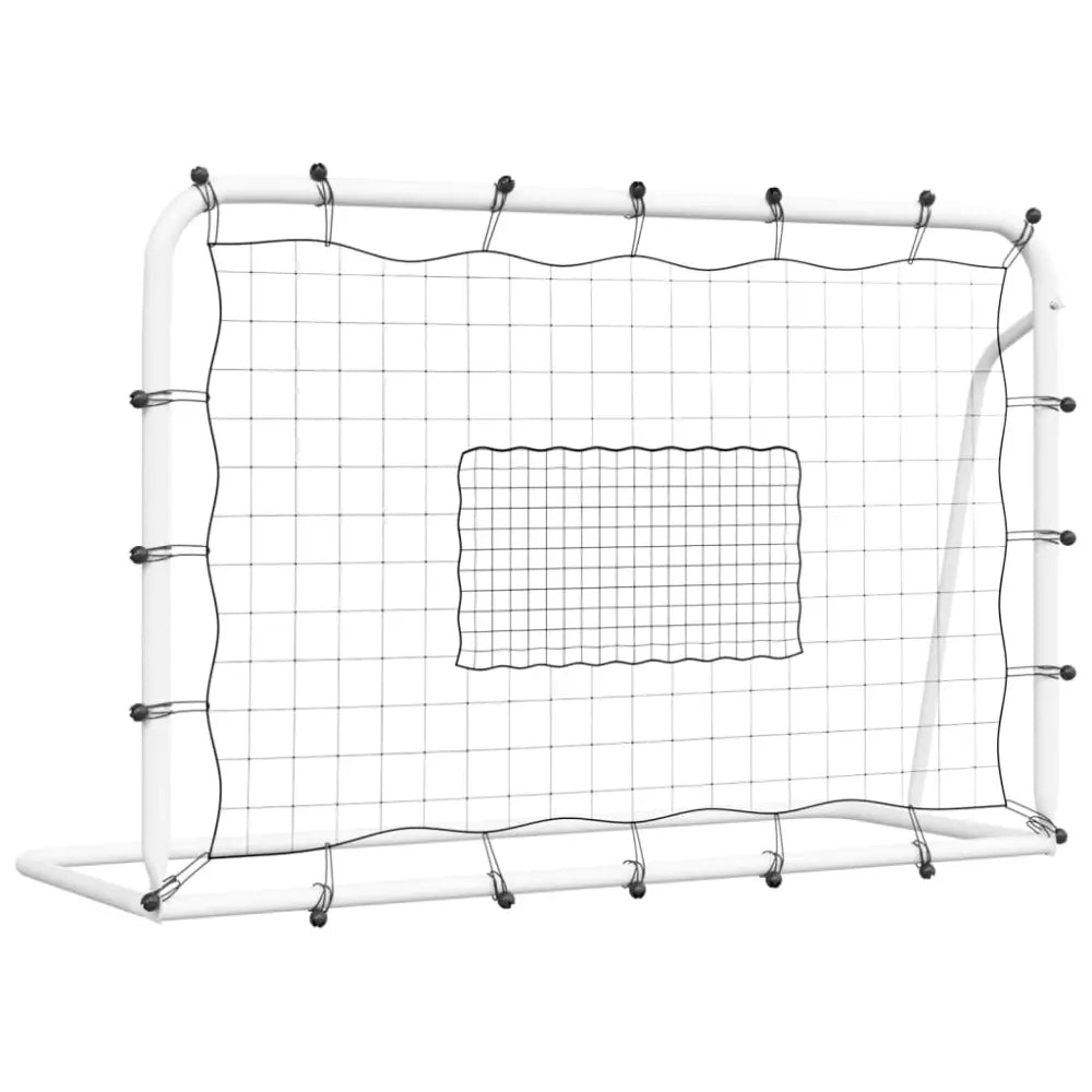 Voetbalrebounder 184x61x123 cm staal en pe wit zwart - voetbaldoelen & -netten