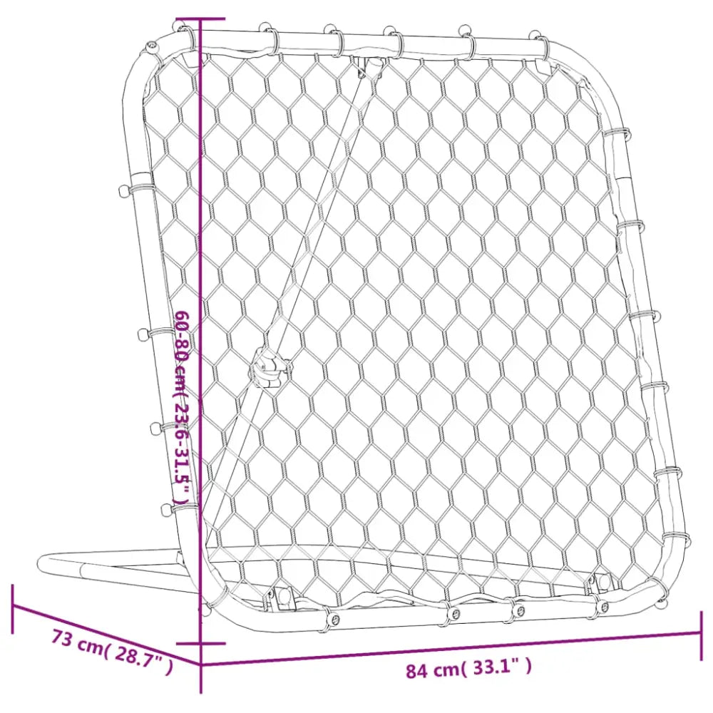 Voetbalrebounder verstelbaar 84x73x60-80 cm staal zwart - accessoires voor voetbaldoelen