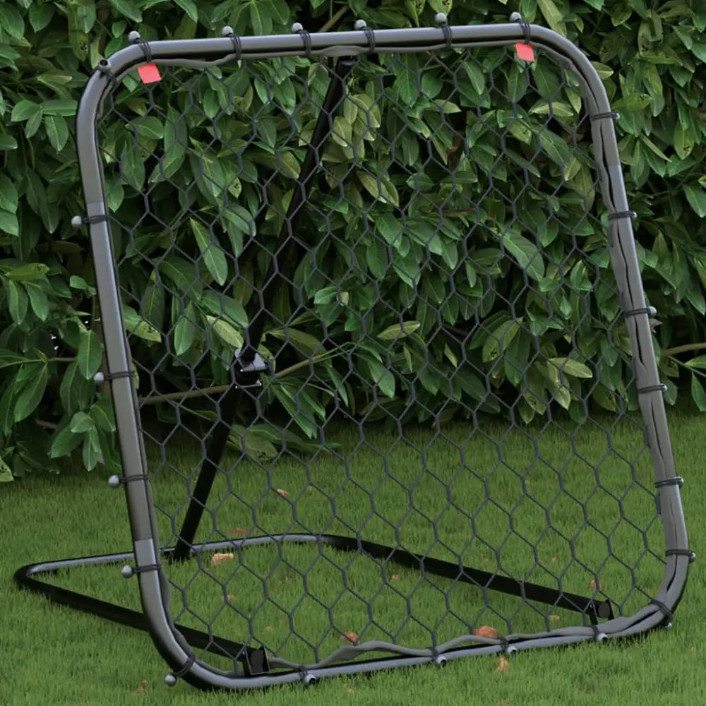 Voetbalrebounder verstelbaar 84x73x60-80 cm staal zwart - accessoires voor voetbaldoelen