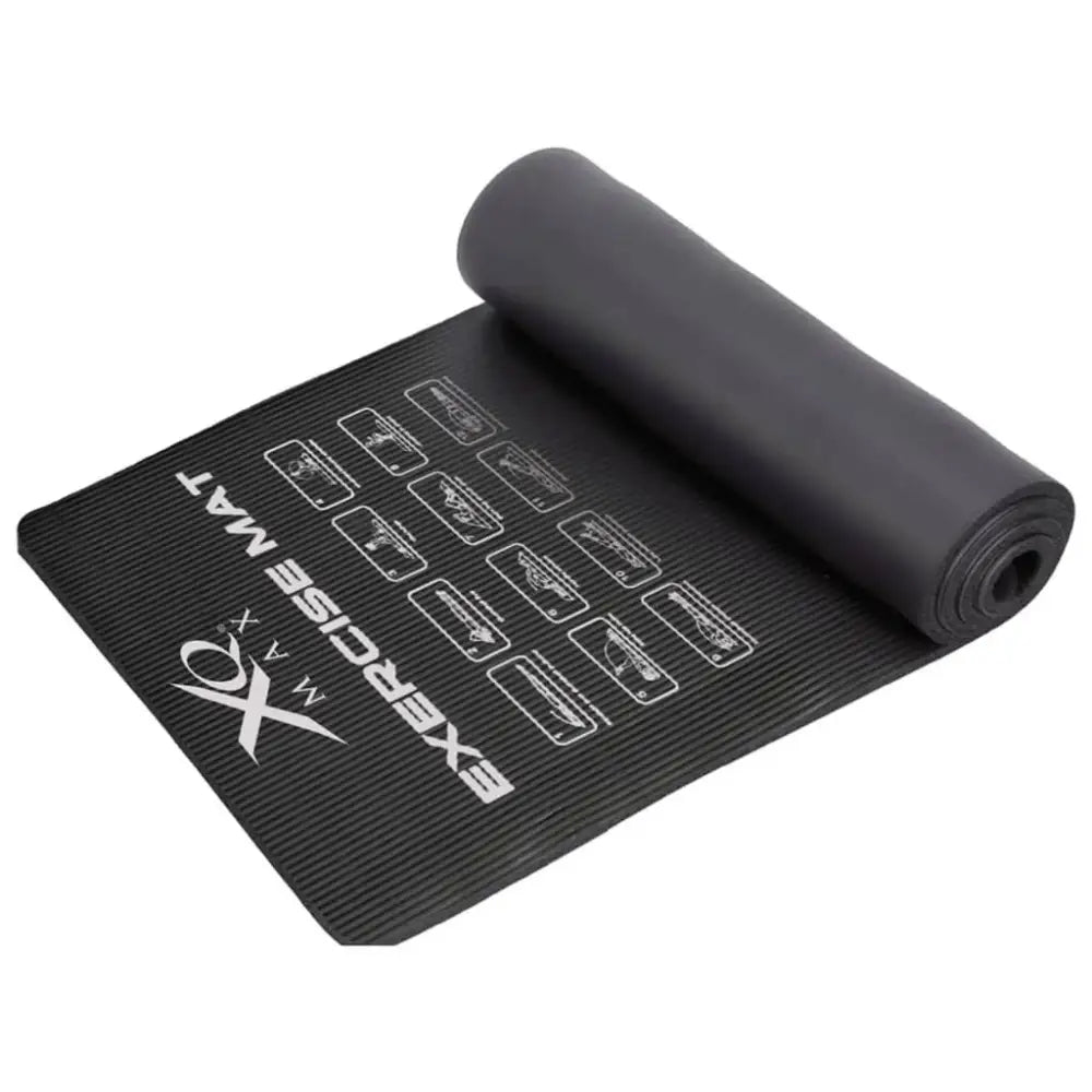 Xq max yogamat 183x58x1 cm zwart - yoga- en pilatesmatten